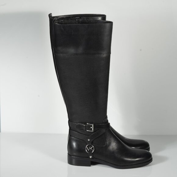 MICHAEL Michael Kors Preston Tall Black Leather Riding Boots Size 5.5M New - Picture 4 of 6